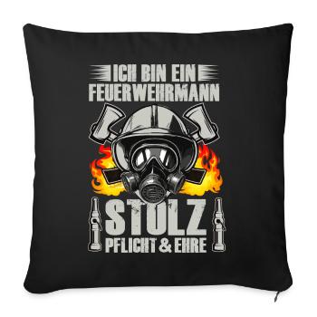 Feuerwehrheld Stolz und Pflicht 112 - Sofakissenbezug 45 x 45 cm - Schwarz - Vorne
