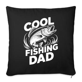 Conception de motivation Cool Fishing Dad - Housse de coussin décorative 45 x 45 cm - noir - Devant