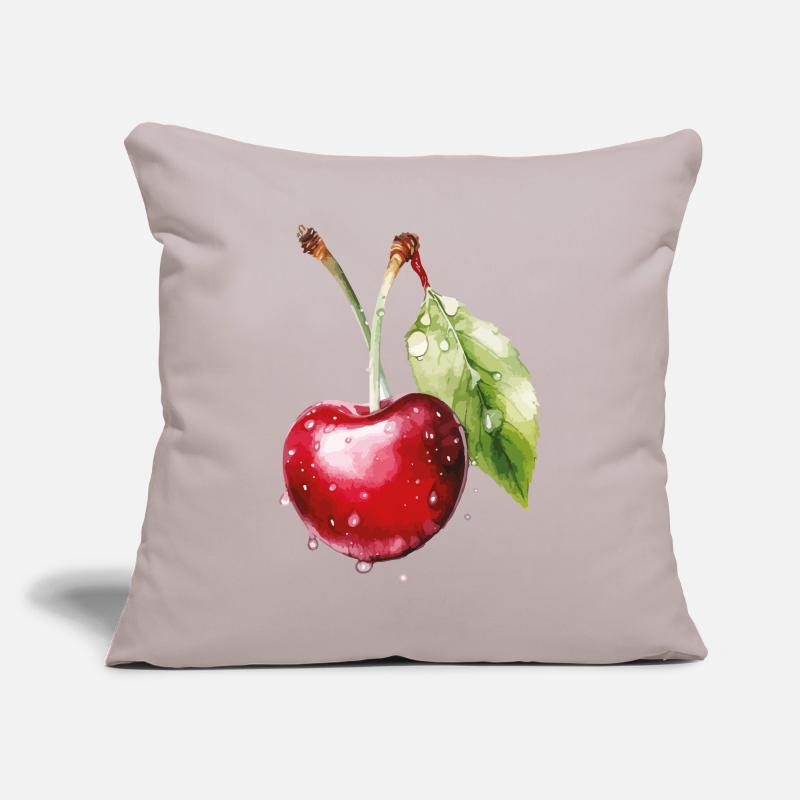 Fruchtige Kirsche mit Wassertröpfchen Sofakissenbezug 45 x 45 cm