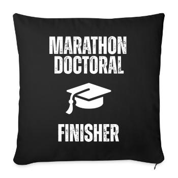 Marathon doctoral Finisher - Housse de coussin décorative 45 x 45 cm - noir - Devant