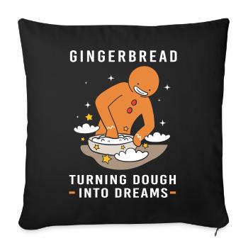 Gingerbread Christmas Gingerbread Man Gingerbread - Sofa pillowcase 17,3'' x 17,3'' (45 x 45 cm) - black - Front