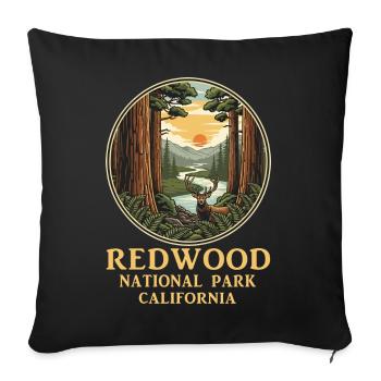 Redwood National Park T-Shirt Kalifornien Natur - Sofakissenbezug 45 x 45 cm - Schwarz - Vorne