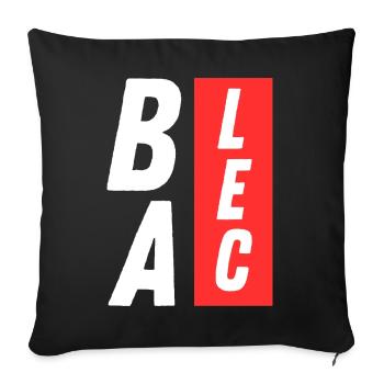 (I WONDER) BALEC, relaxed humour - Sofa pillowcase 17,3'' x 17,3'' (45 x 45 cm) - black - Front