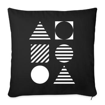 Geometric Grid Monochrome - Sofa pillowcase 17,3'' x 17,3'' (45 x 45 cm) - black - Front