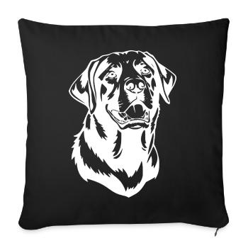 Dog Dog Head T-shirt Gift - Sofa pillowcase 17,3'' x 17,3'' (45 x 45 cm) - black - Front