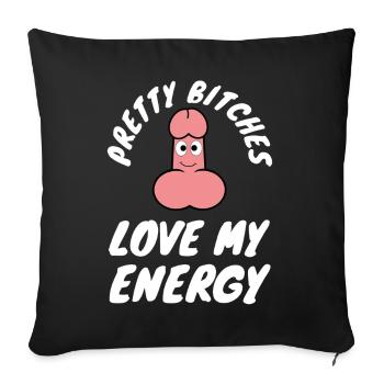 Énergie humour Cartoon Logo | des images amusantes - Housse de coussin décorative 45 x 45 cm - noir - Devant