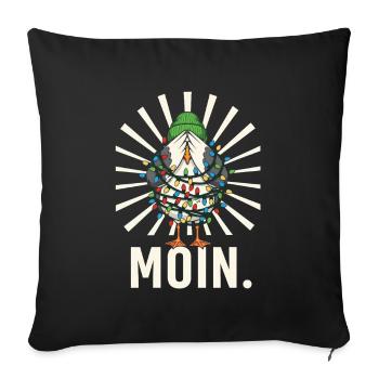 Seagull Santa Claus Christmas Fairy Lights - Sofa pillowcase 17,3'' x 17,3'' (45 x 45 cm) - black - Front