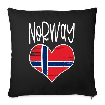 Norway - Sofa pillowcase 17,3'' x 17,3'' (45 x 45 cm) - black - Front