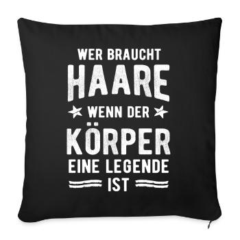 Geiler Typ mit Glatze Glatzkopf Bodybuilder - Sofakissenbezug 45 x 45 cm - Schwarz - Vorne
