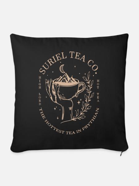 Suriel Tea Co Shirt - Sofakissenbezug 45 x 45 cm - Schwarz