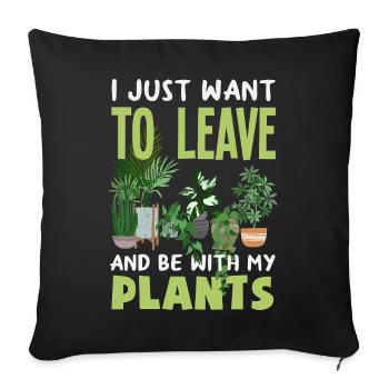 Cadeaux pour les jardins et les amoureux des plantes - Housse de coussin décorative 45 x 45 cm - noir - Devant