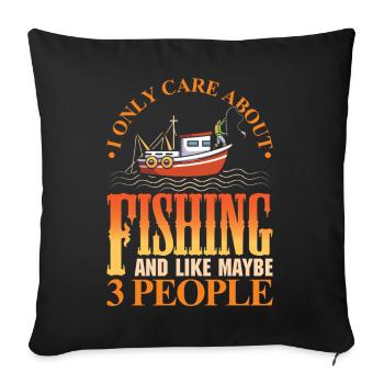 Angler Gift Funny Fishing Fisherman Fishing - Sofa pillowcase 17,3'' x 17,3'' (45 x 45 cm) - black - Front