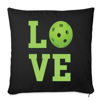 Pickleball-Liebe - Sofakissenbezug 45 x 45 cm - Schwarz - Vorne