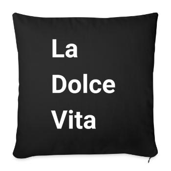 La Dolce Vita - Housse de coussin décorative 45 x 45 cm - noir - Devant