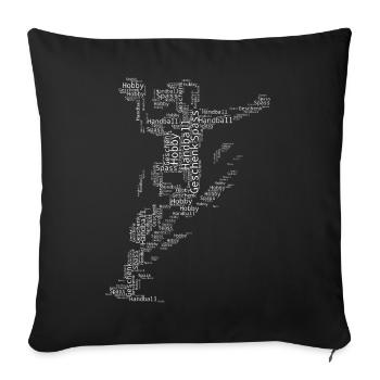 Cleanes Handball Artwork für Handball fuer Frauen - Sofakissenbezug 45 x 45 cm - Schwarz - Vorne