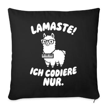 LamaSte : Je ne code que - Housse de coussin décorative 45 x 45 cm - noir - Devant