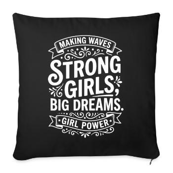 Wave makers dream big - Sofa pillowcase 17,3'' x 17,3'' (45 x 45 cm) - black - Front