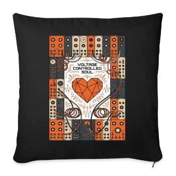 Une âme sous tension. Synthé - Housse de coussin décorative 45 x 45 cm - noir - Devant
