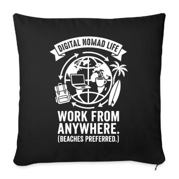Work Anywhere - Sofa pillowcase 17,3'' x 17,3'' (45 x 45 cm) - black - Front
