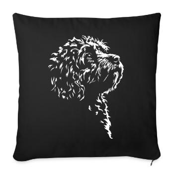 Cavapoo Silhouette Dog Dog Wilsigns - Sofa pillowcase 17,3'' x 17,3'' (45 x 45 cm) - black - Front