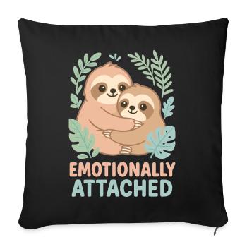 Couple paresseux – Un design mignon avec émotion - Housse de coussin décorative 45 x 45 cm - noir - Devant