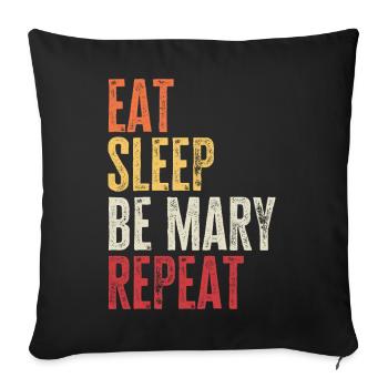 Mange, dors, sois Mary, répète le nom rétro - Housse de coussin décorative 45 x 45 cm - noir - Devant