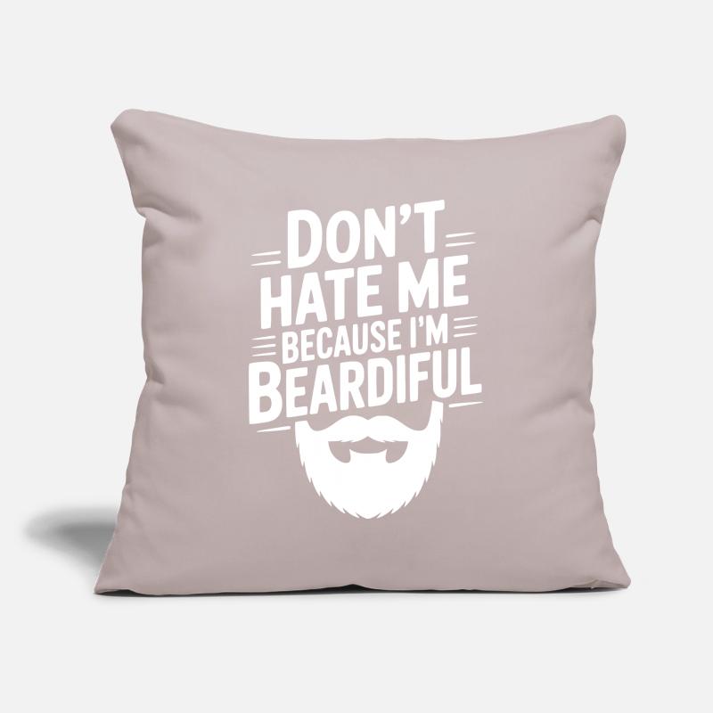 Ne me déteste pas parce que je suis beardiful Housse de coussin décorative 45 x 45 cm