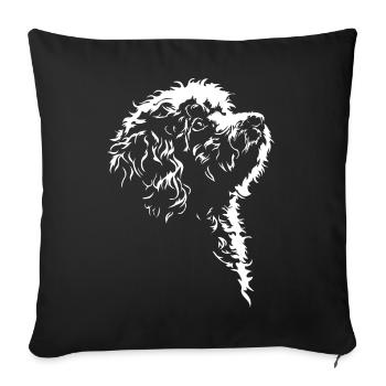 Chien en silhouette bolognaise Saucisses - Housse de coussin décorative 45 x 45 cm - noir - Devant