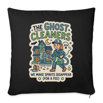 Ghost Cleaner Ghost Hunter Humor - Sofa pillowcase 17,3'' x 17,3'' (45 x 45 cm) - black - Front