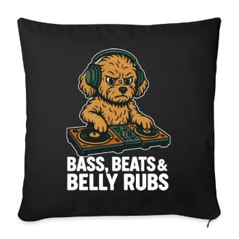 DJ Maltipoo: Bass, Beats & Belly Rubs Retro Design - Sofa pillowcase 17,3'' x 17,3'' (45 x 45 cm) - black - Front