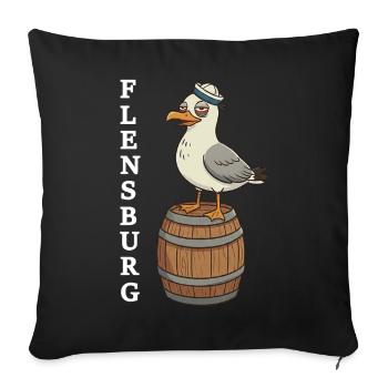 Flensburg Mouette Ivre - Housse de coussin décorative 45 x 45 cm - noir - Devant