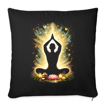 Yoga Mindfulness Energy Silhouette Design - Sofa pillowcase 17,3'' x 17,3'' (45 x 45 cm) - black - Front