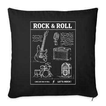 Rock & Roll Jam Scene - Sofa pillowcase 17,3'' x 17,3'' (45 x 45 cm) - black - Front