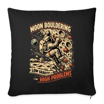 Bloc lunaire : conception d’astronaute vintage - Housse de coussin décorative 45 x 45 cm - noir - Devant
