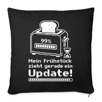 Smart Home Frühstück, Update Toaster - Sofakissenbezug 45 x 45 cm - Schwarz - Vorne