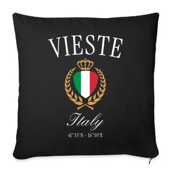 Vieste Italy Coat of Arms Crown – Travel Souvenir - Sofa pillowcase 17,3'' x 17,3'' (45 x 45 cm) - black - Front