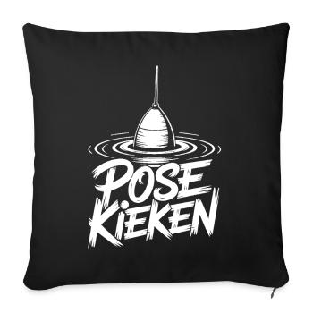 Fischen Pose Humor - Sofakissenbezug 45 x 45 cm - Schwarz - Vorne