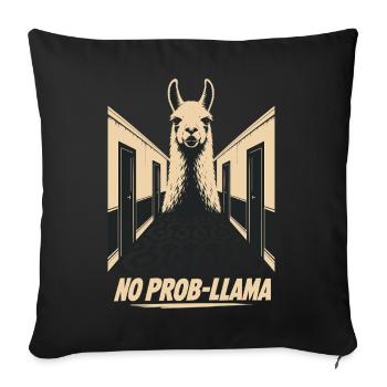 Llama They Bite You Regret Horror - Sofa pillowcase 17,3'' x 17,3'' (45 x 45 cm) - black - Front