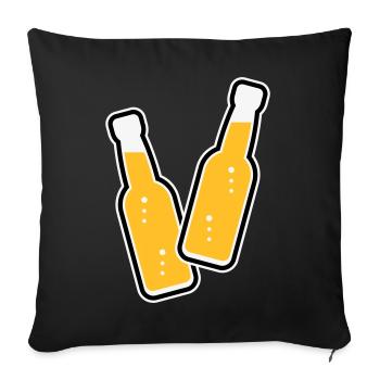 2 Bottles Toast (Lemonade Soft Drink / POS 3C) - Sofa pillowcase 17,3'' x 17,3'' (45 x 45 cm) - black - Front