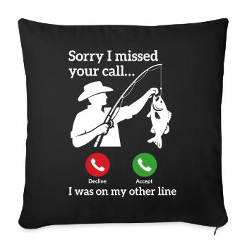 Angeln Ruft Retro Vintage Angler Spruch Design - Sofakissenbezug 45 x 45 cm - Schwarz - Vorne