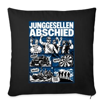 Junggesellenabschied Abenteuer Crew - Sofakissenbezug 45 x 45 cm - Schwarz - Vorne