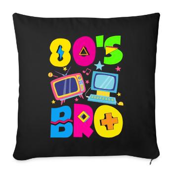 Retro Back to the 80s Vintage Design - Sofa pillowcase 17,3'' x 17,3'' (45 x 45 cm) - black - Front