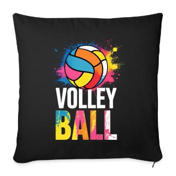 Volleyball Colorful Splashes Sports Team - Sofa pillowcase 17,3'' x 17,3'' (45 x 45 cm) - black - Front
