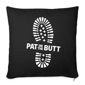 Empreinte de botte tape sur les fesses - Housse de coussin décorative 45 x 45 cm - noir - Devant
