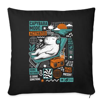 Design drôle activé par la mode Capybara - Housse de coussin décorative 45 x 45 cm - noir - Devant