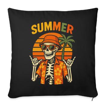 Sun Tiki Skeleton Summer - Sofa pillowcase 17,3'' x 17,3'' (45 x 45 cm) - black - Front
