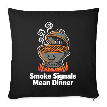 Les signaux de fumée signifient un barbecue barbecue pour le dîner - Housse de coussin décorative 45 x 45 cm - noir - Devant