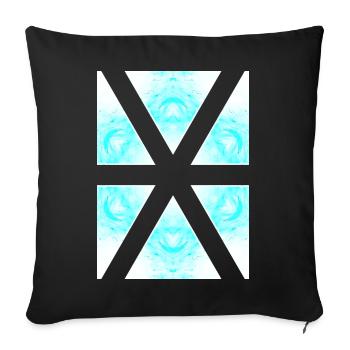 Azur X-Muster im Eis-Marble - Sofa pillowcase 17,3'' x 17,3'' (45 x 45 cm) - black - Front