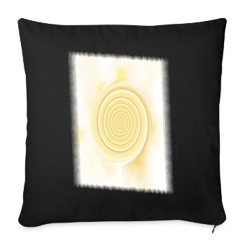 Cercle Solaire Spiral Jaune - Housse de coussin décorative 45 x 45 cm - noir - Devant