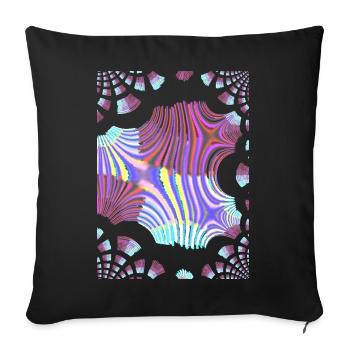Psychedelic Neon Spiral - Sofa pillowcase 17,3'' x 17,3'' (45 x 45 cm) - black - Front